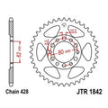 JT Steel Rear Sprocket 428 42T fits Yamaha YZ80 1983