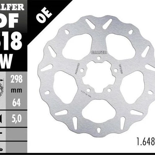 Galfer Standard Solid Mount Wave Brake Rotor 298mm #DF518W Indian Scout