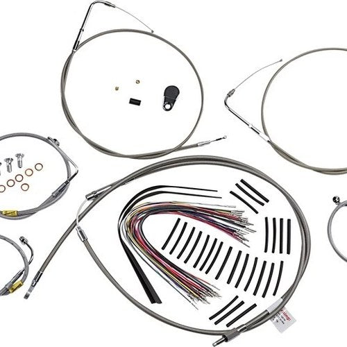 Burly Handlebar Cable/Line Kit for 15" Hangers w/o Cruise Stainless #B30-1293