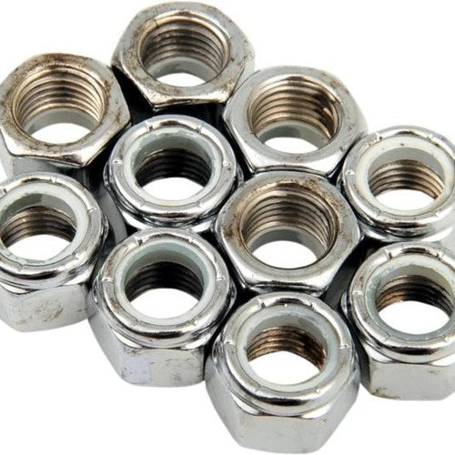 DS Chrome Motorcycle Nylon Insert Lock Nut 10-Pack 7/16"-20