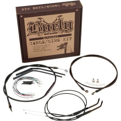 Burly Cable/Brake Line Kit for 15" Bagger Bars Black #B30-1100 Harley Davidson