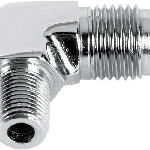Goodridge Universal V-Twin 6 Jic to 1/8" Npt Adapter 90 Degree Bend Chrome