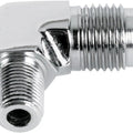 Goodridge Universal V-Twin 6 Jic to 1/8" Npt Adapter 90 Degree Bend Chrome