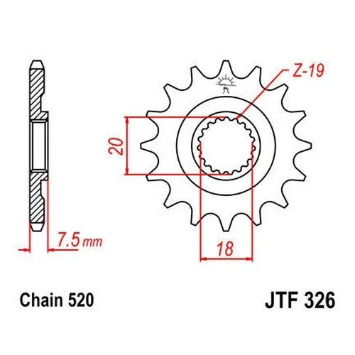 JT Front Sprocket 520 13T fits Honda CR125R 1987-1996,1998-2003