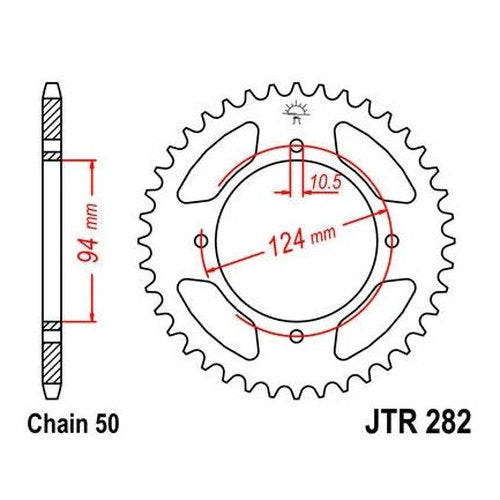 JT Steel Rear Sprocket 530 37T #JTR282.37 fits Honda 550 Four/Super Sport