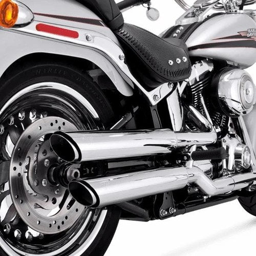 Vance & Hines Pcx Twin Slash Dual Slip-On Mufflers Chrome Harley Davidson FatBoy