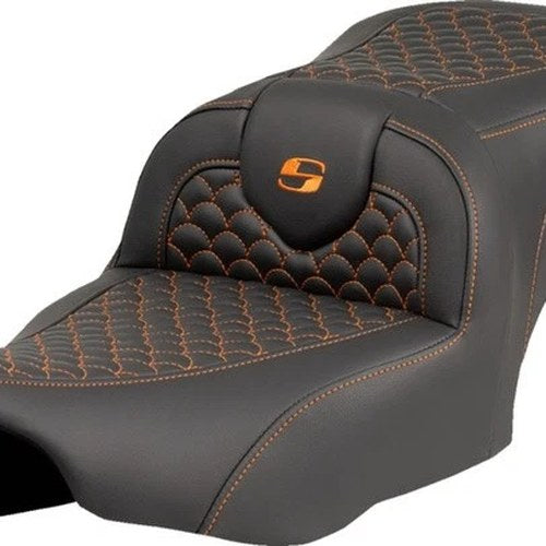 Saddlemen RoadSofa DS Seat Orange Stitch Harley Davidson Road Glide/Street Glide