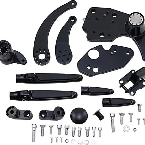 Hawg Halters Forward Control Kit with Adjustable Pegs Black #FCK-F14AS-FR