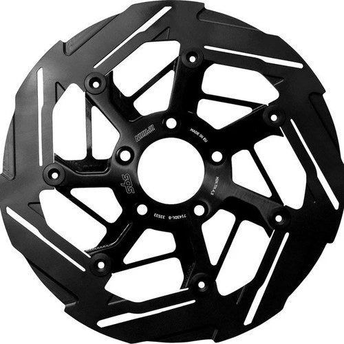 Sbs 7-Spoke Brake Rotor Design D Front Left Black Harley Davidson Dyna/Softail