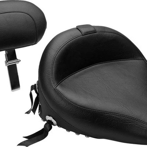 Mustang Wide Touring Solo Seat With Backrest Studded/Conchos #79120