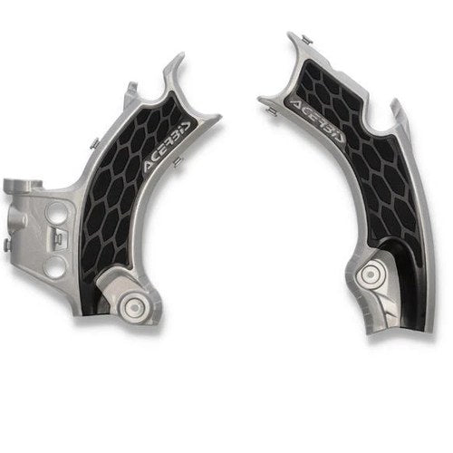 Acerbis X-Grip Frame Guards Silver/Black 2911441015 for Honda CRF250/CRF450