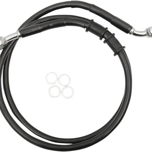 DS Extended Front Brake Line Kit Black Non-ABS +10" Oversize #3300621