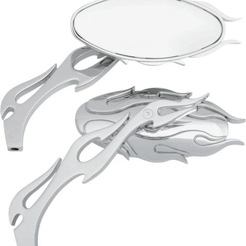 DS Flame Oval Mirrors Chrome
