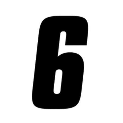 Factory Effex 4" Factory Number #6 Black 3-Pack