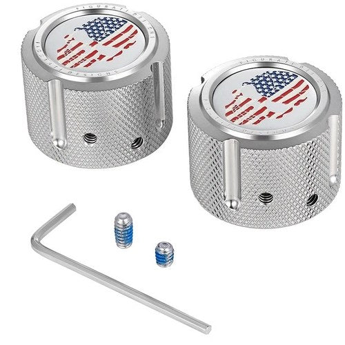 Figurati Designs Front Axle Nut Covers Skull Polished #FD24-FAC-SS
