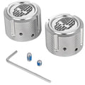 Figurati Designs Front Axle Nut Covers Skull/CC Polished #FD27-FAC-SS