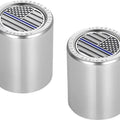 Figurati Designs Short/Fat Docking Hardware Covers US Flag Blue Line Polished