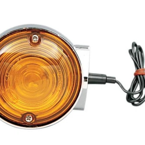 K&S DOT Turn Signal Assembly Front Chrome Amber Harley Davidson Super Glide