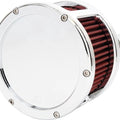 Feuling BA Race Series Air Cleaner Chrome With Solid Cover/Red Filter #5427