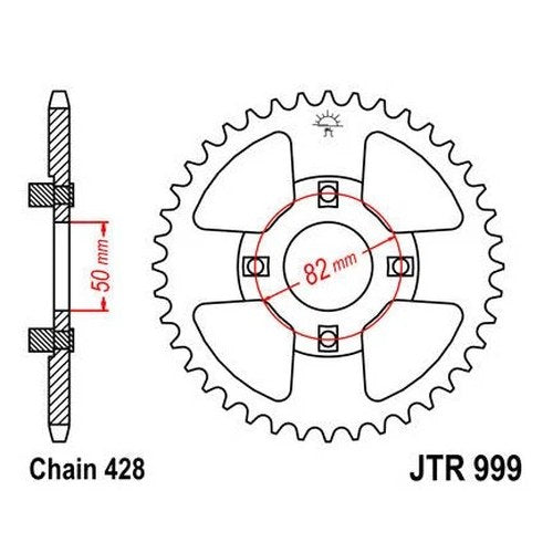 JT Steel Rear Sprocket 428 45T for Honda CT110 Trail 110 1980-1986