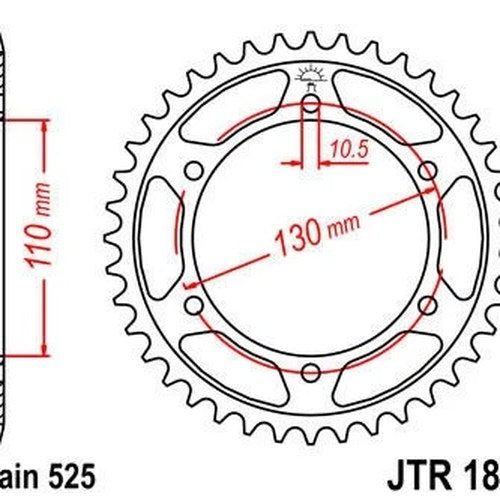 JT Steel Rear Sprocket 525 43T for Suzuki/Yamaha GSXR600/GSXR750/FZ-07/FZ-10