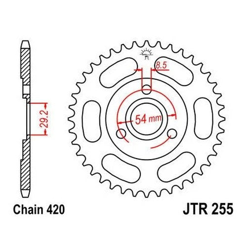 JT Steel Rear Sprocket 420 37T #JTR255.37 Honda Z50A Mini Trail/Z50R