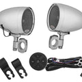 Kuryakyn Road Thunder Speaker Pods with Bluetooth Audio Controller by Mtx Chrome