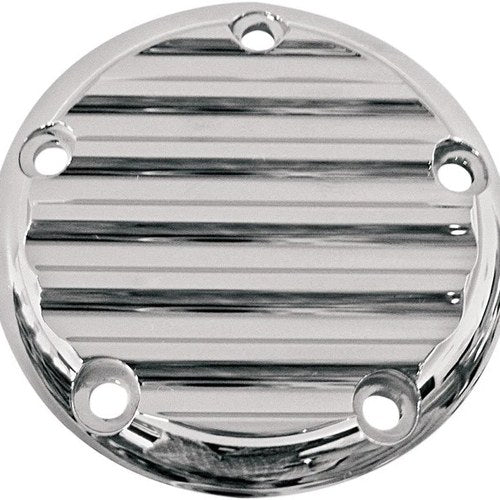 Joker Machine 5-Hole Points Cover Finned Chrome #02-99FN Harley Davidson