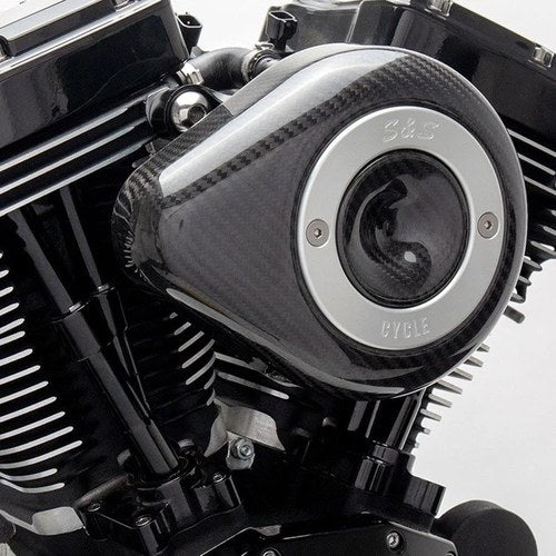S&S Stealth Air Cleaner Kit w/Carbon Fiber Teardrop Cover #170-0498