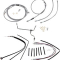 Burly Handlebar Cable/Line Kit for 16" Hangers w/o ABS Stainless #B30-1156