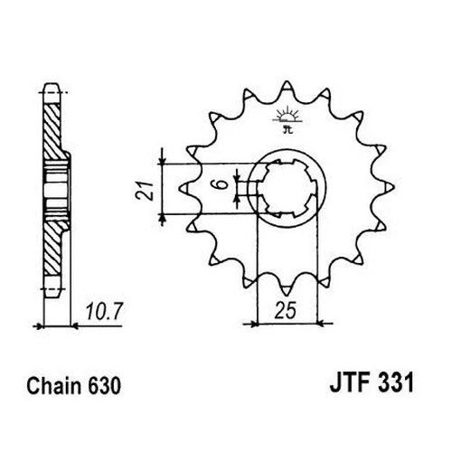 JT Front Sprocket 630 15T #JTF331.15 for Honda CB750 1977-1978