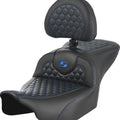 Saddlemen RoadSofa HC Ext. Reach Seat With Backrest Blue Stitch #285037