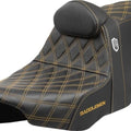 Saddlemen Sdc Performance Gripper Seat With Backrest Gold Stitch #SC82307DB7