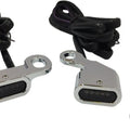 DS LED Handlebar Marker Lights Chrome Smoke Lens Harley Softail/Dyna/Sportster