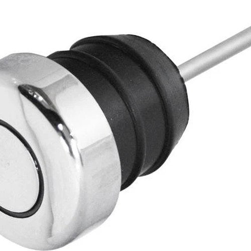 HardDrive Circle Lined Oil Filler Plug with Short Dipstick Chrome 2.5" #03-0045