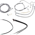 Burly Handlebar Cable/Line Kit for 16" Hangers w/o ABS Stainless #B30-1165