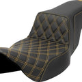 Saddlemen Step-Up LS Ext. Reach Seat F. Lattice Gold Stitch Black #284754