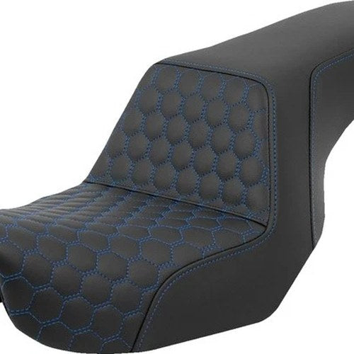 Saddlemen Step-Up HC Seat Blue Stitch #284723 Harley Davidson Dyna