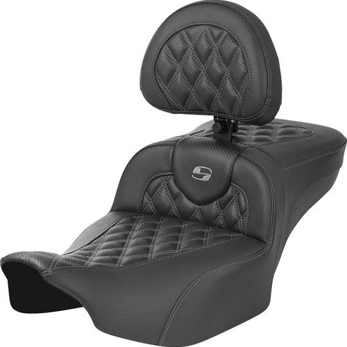 Saddlemen RoadSofa LS/CF Ext. Reach Seat With Backrest Gray Stitch #284990
