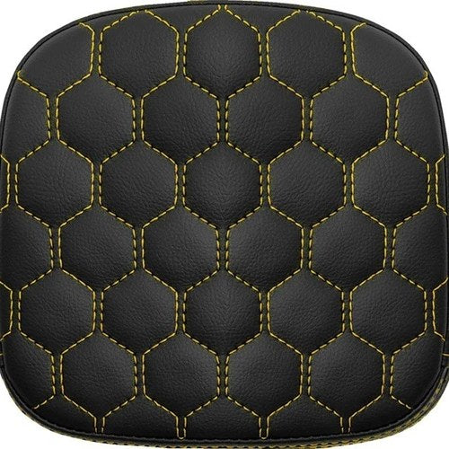 Saddlemen Honeycomb Gravestone Sissy Bar Pad Gold Stitch 7.5" W x 7.5" H