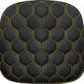 Saddlemen Honeycomb Gravestone Sissy Bar Pad Gold Stitch 7.5" W x 7.5" H