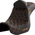 Saddlemen Sdc Performance Gripper Seat With Backrest Orange Stitch #284853