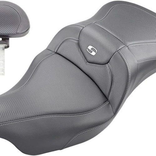 Saddlemen RoadSofa CF Ext. Reach Seat With Backrest #283972 Harley Davidson