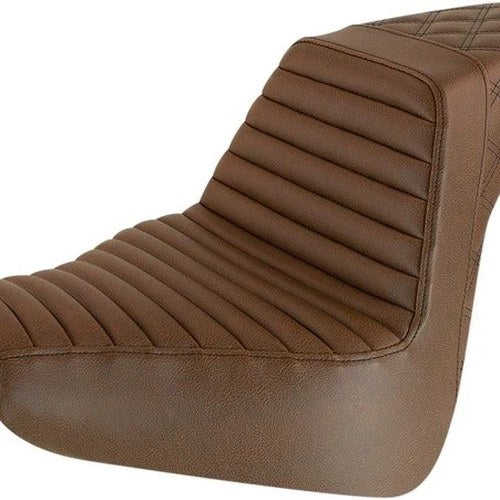 Saddlemen Step-Up LS Tuck-N-Roll Seat Brown #284127 Harley Davidson