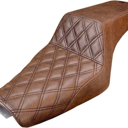 Saddlemen Step-Up LS Seat F. Lattice Stitch Brown #283652 Harley Davidson