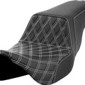 Saddlemen Step-Up LS Seat F. Lattice White Stitch Black #284757 Harley Davidson