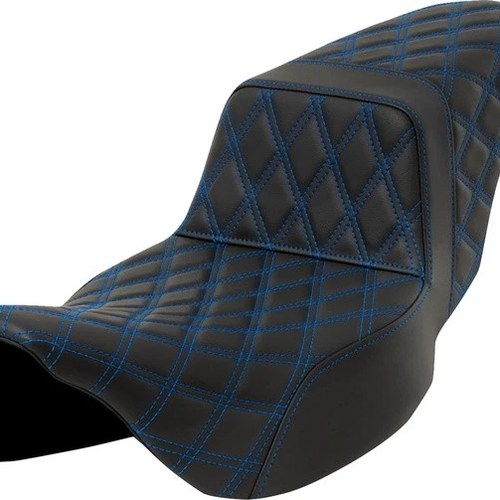 Saddlemen Step-Up LS Ext. Reach Seat Blue Stitch Black #284782 Harley Davidson
