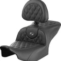 Saddlemen RoadSofa LS Seat With Backrest Gray Stitch #284960 Harley Davidson