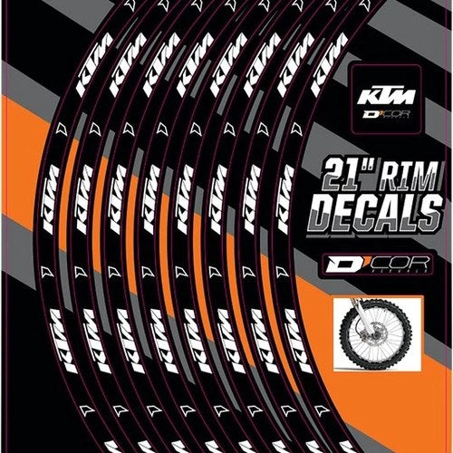 Dcor Branded Rim Decal Set KTM 21" Front #40-80-204 KTM