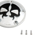 Drag Specialties Split Skull Points Cover 5-Hole Chrome/Black Harley Davidson